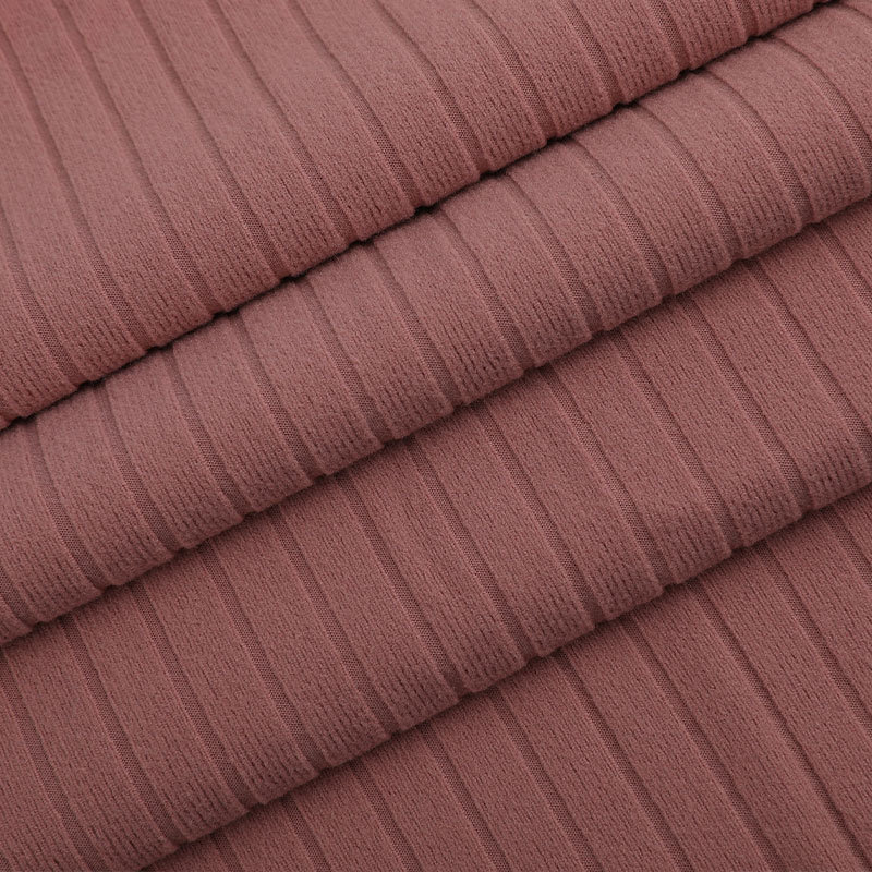 100D/96F + 40D Spandex pruhovaný rebrový úplet
