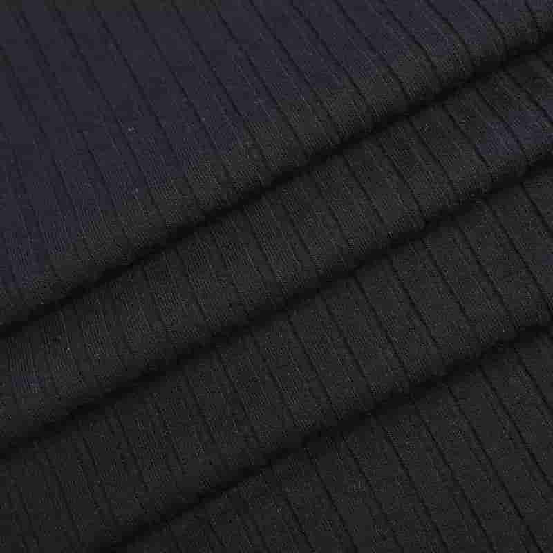 Lenzing Tencel zo 40. rokov + 30D celoplošný pruhovaný spandexový rebrový úplet